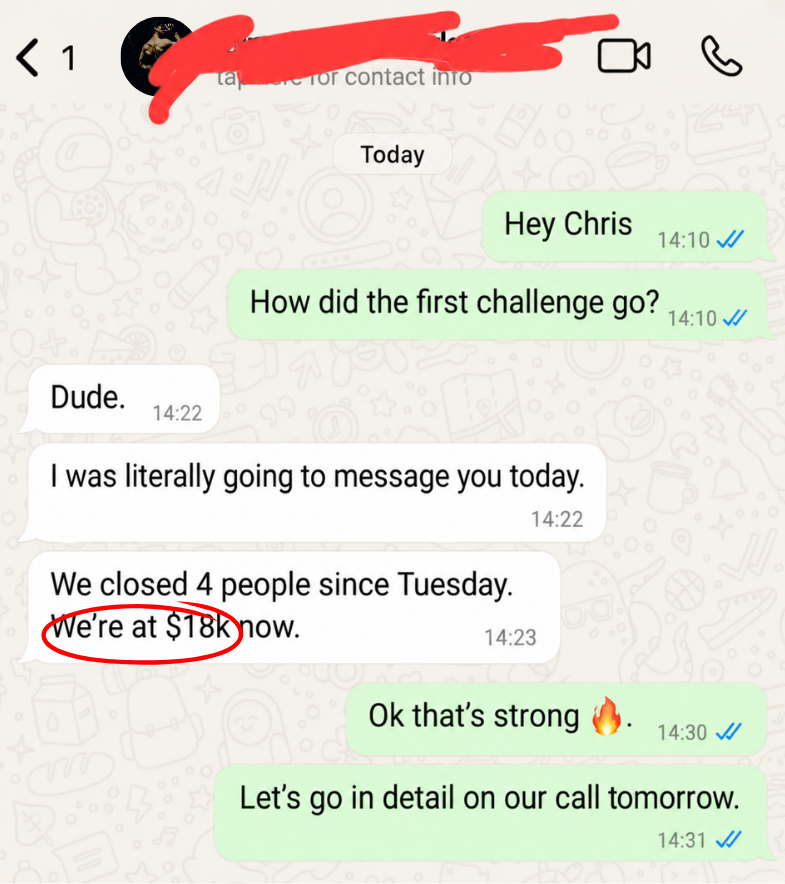 WhatsApp result $18,700